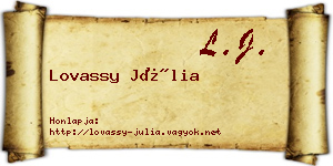 Lovassy Júlia névjegykártya