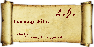 Lovassy Júlia névjegykártya