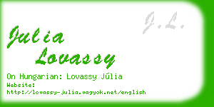julia lovassy business card